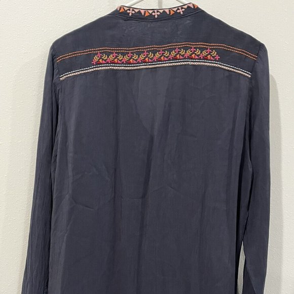 Johnny Was Black Tunic with Multicolor Embroidery - Picture 7 of 8
